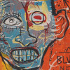 ATTR TO JEAN MICHEL BASQUIAT MIXED MEDIA PAINTING PIC-2