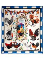 CONTEMPORARY COCK PATTERN PATCHWORK QUILT SIGNED