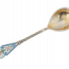 RUSSIAN SILVER GILT AND CLOISONNE ENAMEL SPOON PIC-1