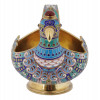 RUSSIAN GILT SILVER CLOISONNE ENAMEL BIRD KOVSH PIC-1