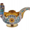 RUSSIAN GILT SILVER CLOISONNE ENAMEL BIRD KOVSH PIC-2