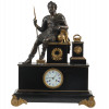 ANTIQUE FRENCH 19TH C. GILT BRONZE MANTEL CLOCK PIC-1