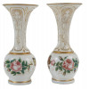 EUROPEAN BUTTERFLIES BOHEMIAN GLASS VASES A PAIR PIC-1