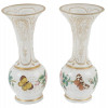 EUROPEAN BUTTERFLIES BOHEMIAN GLASS VASES A PAIR PIC-2