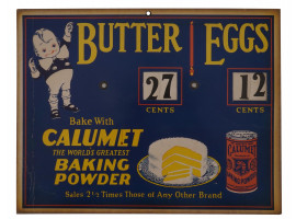 CALUMET BAKING POWDER BUTTER EGGS CARD BOARD SIGN