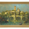 MID CENTURY SIGNED IMPRESSIONIST OIL PAINTING PIC-0