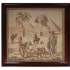 ANTIQUE ORIENTAL EGYPTIAN PYRAMID NEEDLE TAPESTRY PIC-0