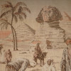 ANTIQUE ORIENTAL EGYPTIAN PYRAMID NEEDLE TAPESTRY PIC-1