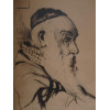 JUDAICA AMERICAN ETCHING RABBI BY ELIAS GROSSMAN PIC-1