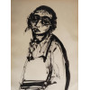 JUDAICA INK PAINTING SKETCH BY MOSHE BERNSTEIN PIC-1