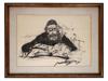 JUDAICA INK PAINTING RABBI BY MOSHE BERNSTEIN PIC-0