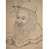 JUDAICA ETCHING RABBI BY JUSTINE RANSON SCHACHTER PIC-1