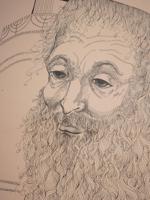 JUDAICA ETCHING RABBI BY JUSTINE RANSON SCHACHTER