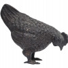 SMALL ASIAN PATINATED BRONZE FIGURINE OF A HEN PIC-1