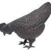 SMALL ASIAN PATINATED BRONZE FIGURINE OF A HEN PIC-0