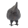 SMALL ASIAN PATINATED BRONZE FIGURINE OF A HEN PIC-3