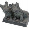 BRONZE PATINATED ALLOY FIGURE OF TERRIER DOGS PIC-0