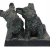 BRONZE PATINATED ALLOY FIGURE OF TERRIER DOGS PIC-1