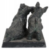 BRONZE PATINATED ALLOY FIGURE OF TERRIER DOGS PIC-5