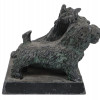 BRONZE PATINATED ALLOY FIGURE OF TERRIER DOGS PIC-3