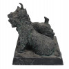 BRONZE PATINATED ALLOY FIGURE OF TERRIER DOGS PIC-4