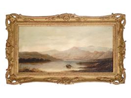 ANTIQUE LANDSCAPE OIL PAINTING BY CHARLES LESLIE