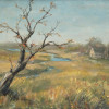 MID CENTURY LANDSCAPE OIL PAINTING SIGNED NEAVEN PIC-1