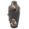 ANTIQUE JAPANESE SUMIDA GAWA VASE W MALE FIGURES PIC-1