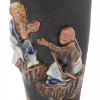 ANTIQUE JAPANESE SUMIDA GAWA VASE W MALE FIGURES PIC-8