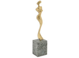 CUBIST FEMALE BRASS FIGURE AFTER ARCHIPENKO