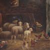 ANTIQUE PASTORAL SCENE SHEEPS OIL PAINTING SIGNED PIC-1