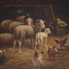 ANTIQUE PASTORAL SCENE SHEEPS OIL PAINTING SIGNED PIC-2