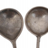 PAIR OF RUSSIAN 84 SILVER SUGAR SPOONS W FIGURINE PIC-2