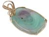 14K GOLD AND TOURMALINE DOLPHIN DESIGN PENDANT PIC-1