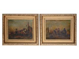 PAIR OF ANTIQUE OIL PAINTINGS ATTR TO FREEDLANDER