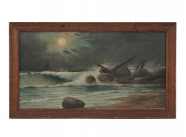 ANTIQUE RUSSIAN PAINTING SEASCAPE AFTER KARAZIN