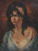 OIL PORTRAIT PAINTING GYPSY GIRL SIGNED J HILAKE PIC-1