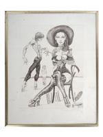 EROTIC DANCER SURREAL ETCHING BY WOLFGANG RABI