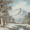 OIL ON CANVAS WINTER PAINTING BY CARL MADDEN PIC-1