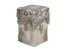 RUSSIAN 84 SILVER TROMPE L'OEIL TEA CADDY