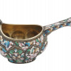 RUSSIAN 84 SILVER AND CLOISONNE ENAMEL KOVSH PIC-1