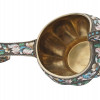 RUSSIAN 84 SILVER AND CLOISONNE ENAMEL KOVSH PIC-5