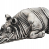 LARGE RUSSIAN CARVED SILVER RHINOCEROS FIGURINE PIC-0