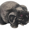 A RUSSIAN SILVER ELEPHANT FIGURINE WITH STONE EYES PIC-0