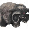 A RUSSIAN SILVER ELEPHANT FIGURINE WITH STONE EYES PIC-4