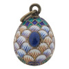 RUSSIAN GILT SILVER CLOISONNE ENAMEL EGG PENDANT PIC-0