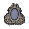 ANTIQUE VICTORIAN STERLING SILVER VELVET FRAME PIC-0