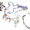 LOT OF VINTAGE RELIGIOUS CATHOLIC ITEMS AND BEADS PIC-2