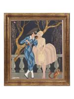 FRAMED ART PRINT HARLEQUIN SIGNED GEORGE BARBIER