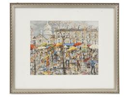 BLANCHARD STYLE COLOR PRINT RAIN IN PARIS SIGNED